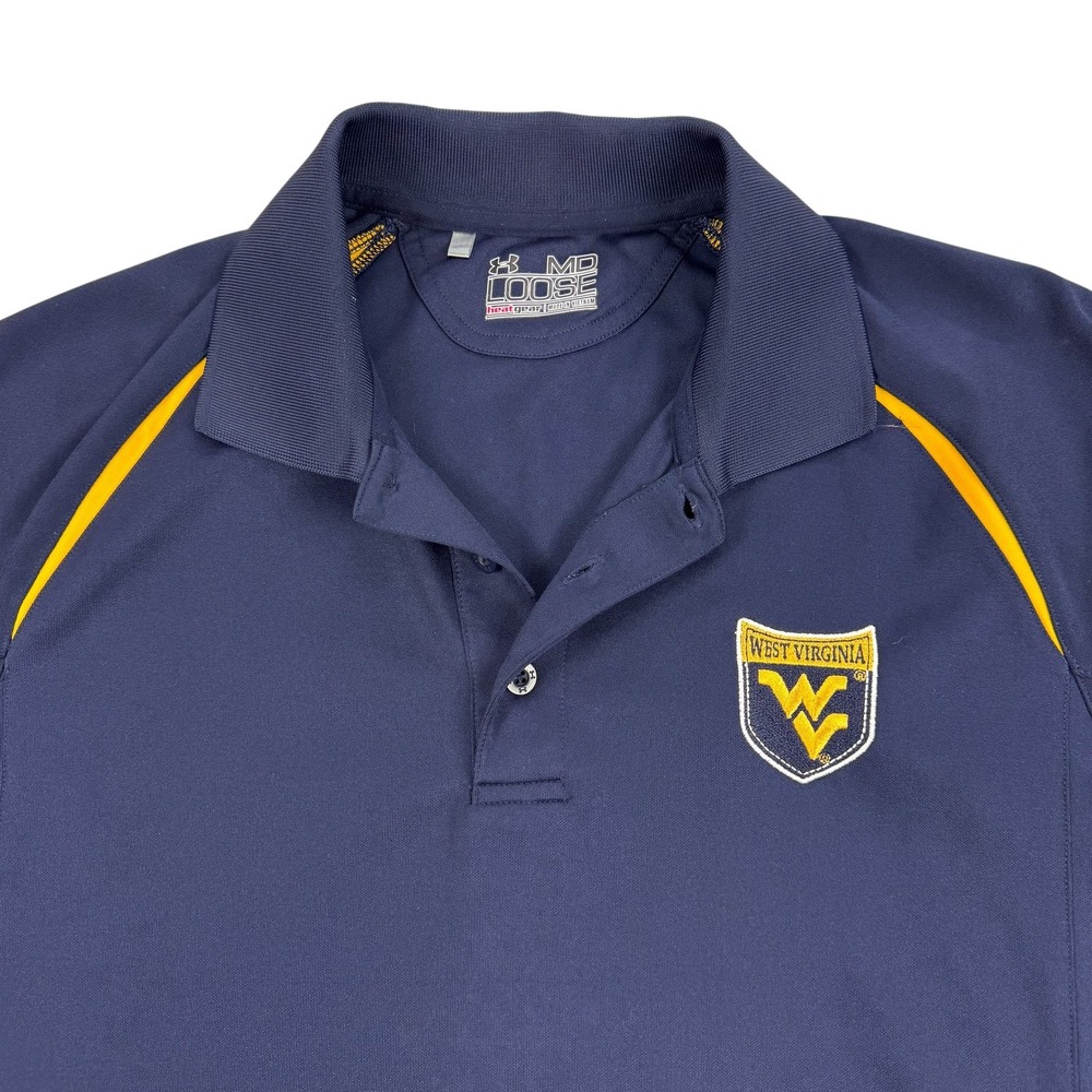 West Virginia Mountaineers Shirt Mens Medium Blue Football Under Armour HeatGear